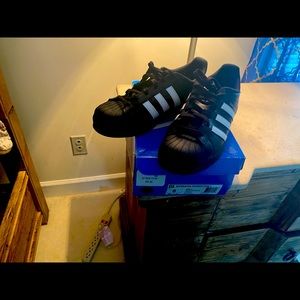 Black and white shell toes